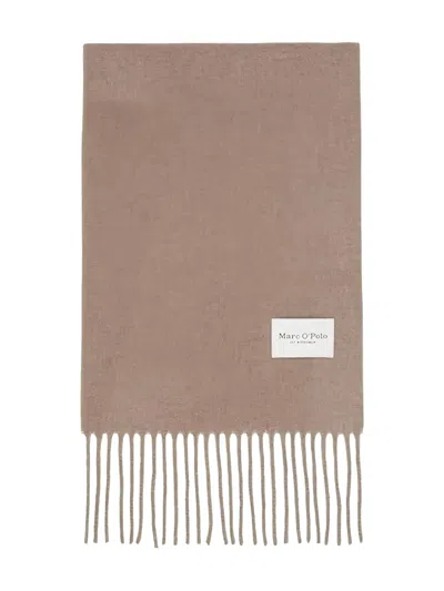 Marc O'polo Fringed Scarf In Brown