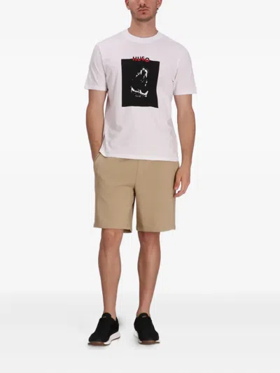 Hugo Boss Hugo Doberman Print T Shirt White In Neutral