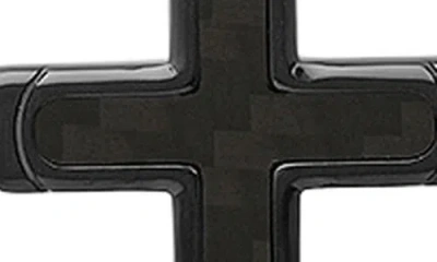 Hmy Jewelry Black Stainless Steel Cross Pendant Necklace In Black