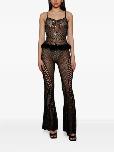 Roberta Einer Sequin-embellished Top In Black