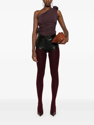 Magda Butrym One-shoulder Jersey Top In Brown