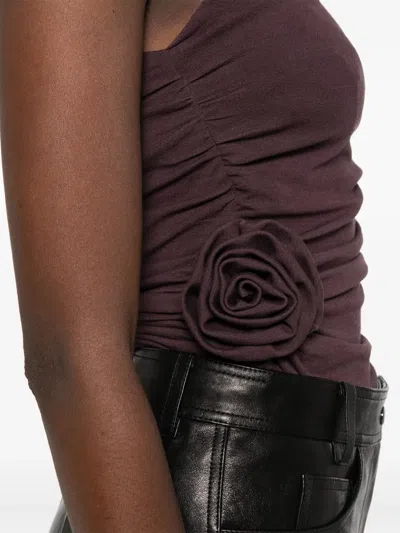 Magda Butrym One-shoulder Jersey Top In Brown