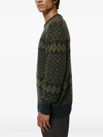 Marc O'polo Patterned Crew-neck Sweater In Blue