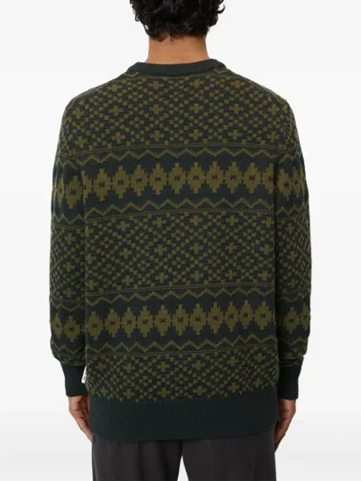 Marc O'polo Patterned Crew-neck Sweater In Blue