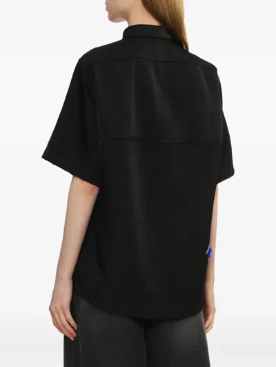Ader Error Short-sleeve Collared Shirt In Black