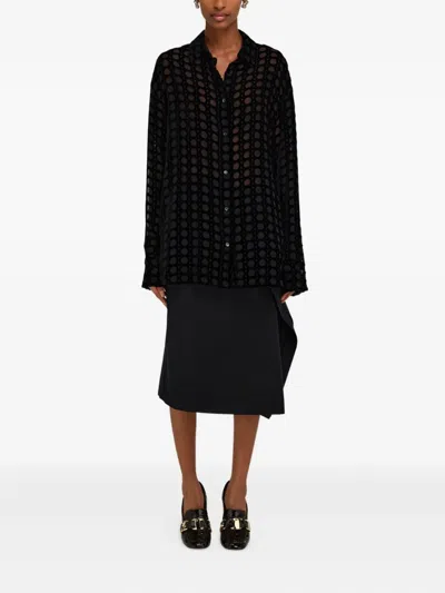 Ferragamo Black Shirts In Black