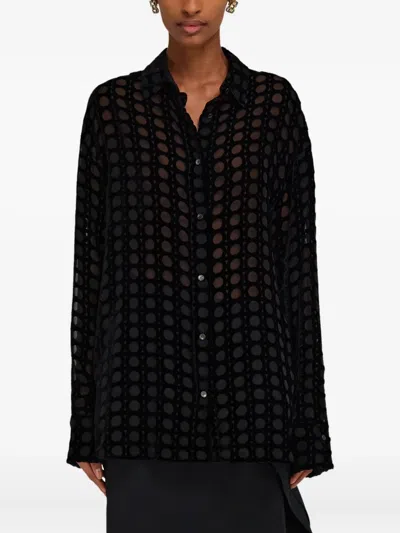 Ferragamo Black Shirts In Black