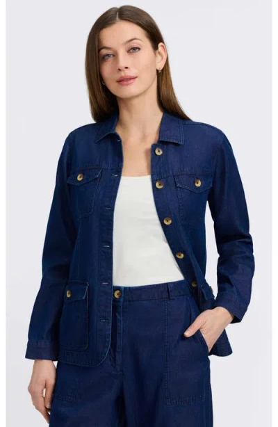 Foxcroft Stella Belted Denim Utility Jacket