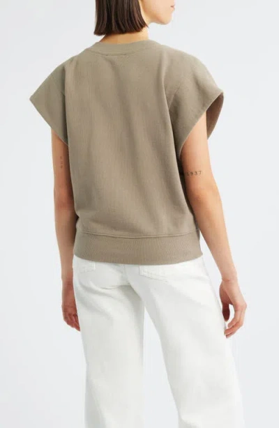 Wit & Wisdom Extended Shoulder Notch Neck Top In Gray