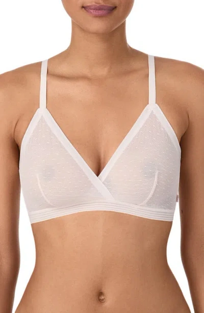 Dkny Women's Point D'esprit Bralette Dk7656 In White