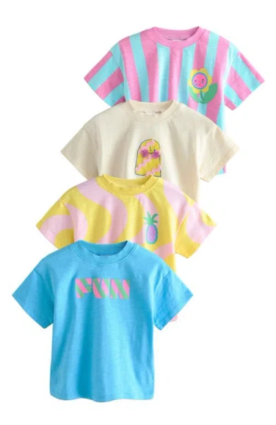 Next Kids' Assorted 4-pack Cotton Graphic T-shirts In Multi