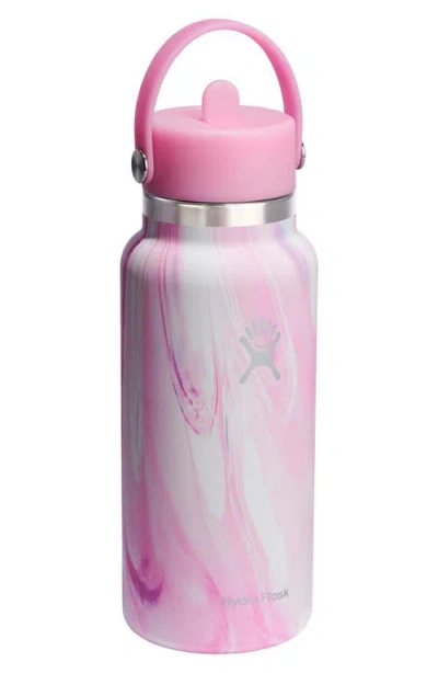 Hydro Flask Jelly Wide Flex Straw Water Bottle With Cap, 32 Oz. In Pink