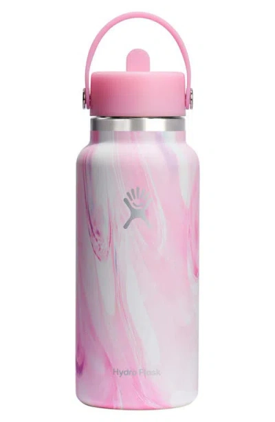 Hydro Flask Jelly Wide Flex Straw Water Bottle With Cap, 32 Oz. In Pink