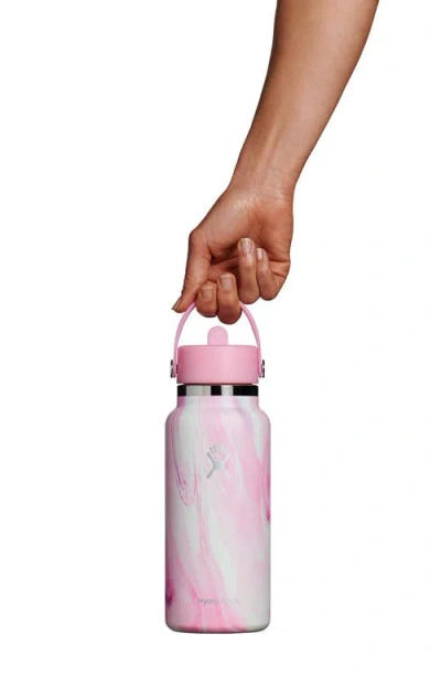 Hydro Flask Jelly Wide Flex Straw Water Bottle With Cap, 32 Oz. In Pink