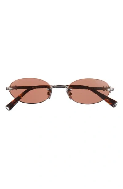 Miu Miu 51mm Oval Rimless Sunglasses In Brown