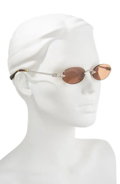 Miu Miu 51mm Oval Rimless Sunglasses In Brown