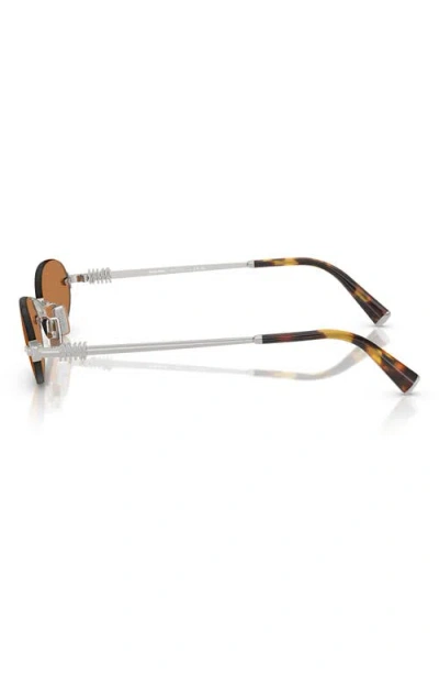 Miu Miu 51mm Oval Rimless Sunglasses In Brown
