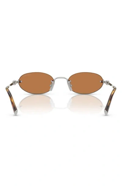 Miu Miu 51mm Oval Rimless Sunglasses In Brown