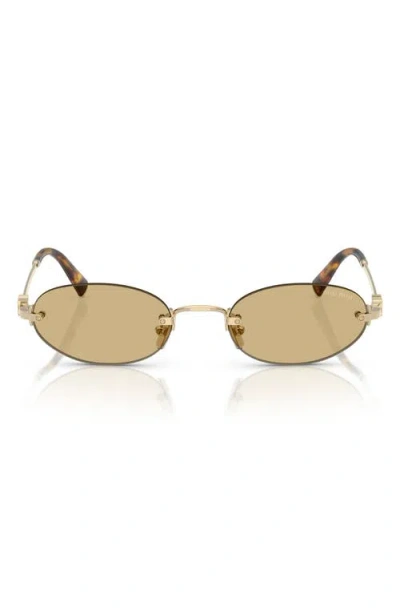 Miu Miu Eyewear Oval Frame Sunglasses In Brown