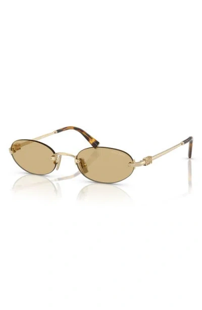 Miu Miu Eyewear Oval Frame Sunglasses In Brown