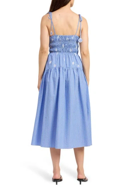 En Saison Amelie Embroidered Stripe Sundress In Multi