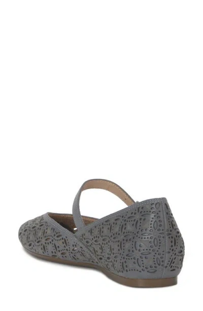 Lucky Brand Women's Cyrena Eyelet Mary Jane Ballet Flats In Blue