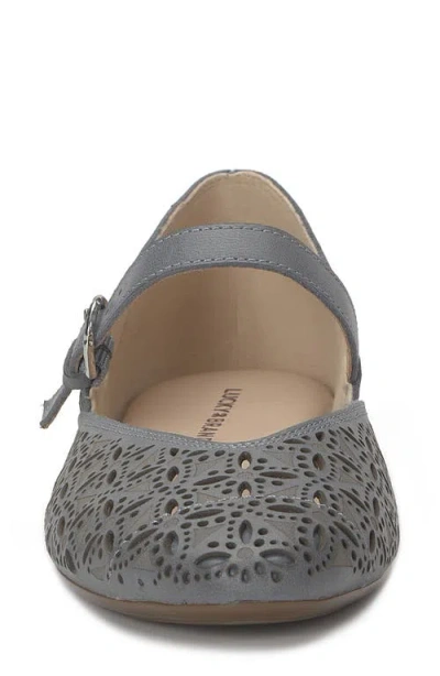 Lucky Brand Women's Cyrena Eyelet Mary Jane Ballet Flats In Blue