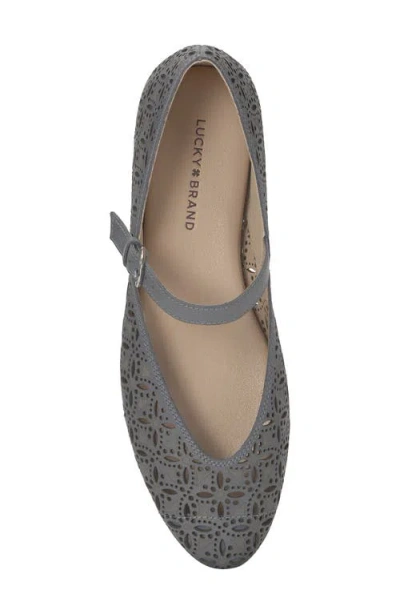 Lucky Brand Women's Cyrena Eyelet Mary Jane Ballet Flats In Blue