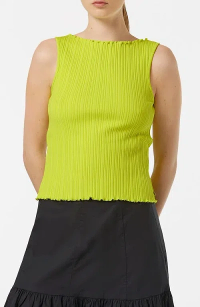 Scotch & Soda Lettuce Edge Rib Tank In Green