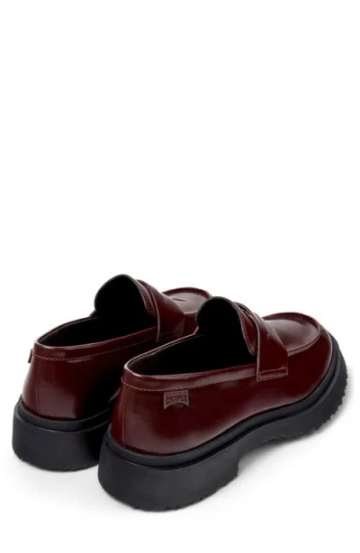 Camper Walden Twins Mismatched Penny Loafer In Burgundy