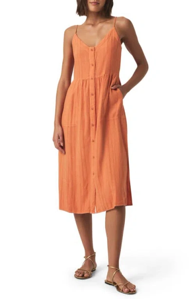 Splendid Gabrielle Button Down Dress In Orange Tiger In Orange