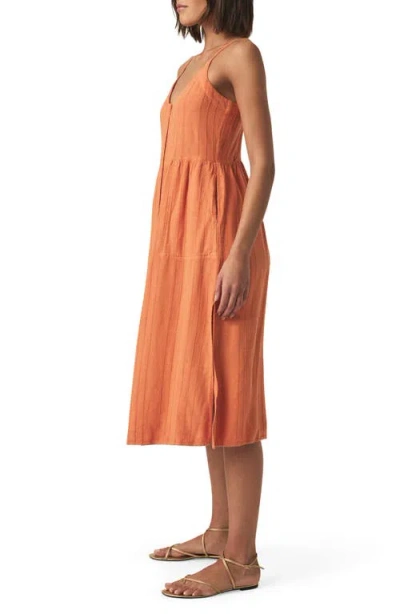 Splendid Gabrielle Button Down Dress In Orange Tiger In Orange