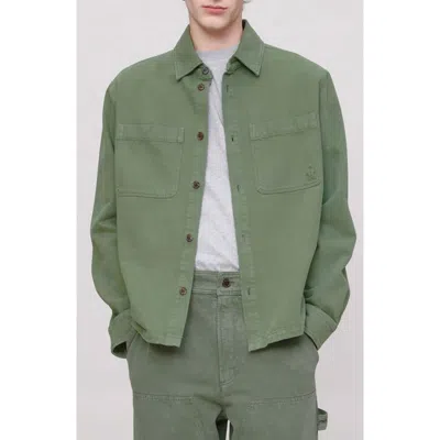 Apc A.p.c. Leon Organic Cotton Jacket In Green