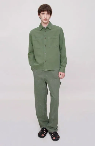 Apc A.p.c. Leon Organic Cotton Jacket In Green