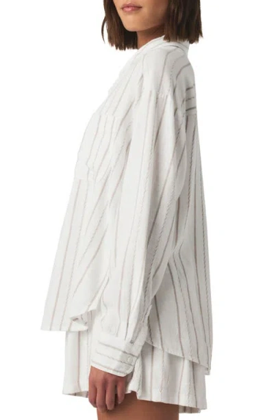 Splendid Gabrielle Stripe Button-up Shirt In White