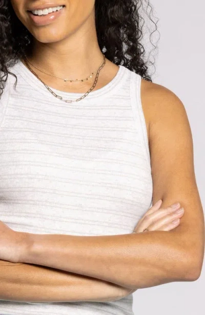 Thread & Supply Ellen Stretch Cotton Blend Rib Tank Top In White