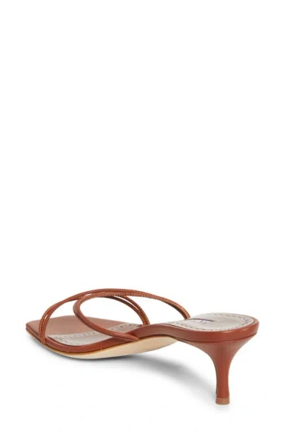 Manolo Blahnik Ninefemu Strappy Kitten Heel Slide Sandal In Red