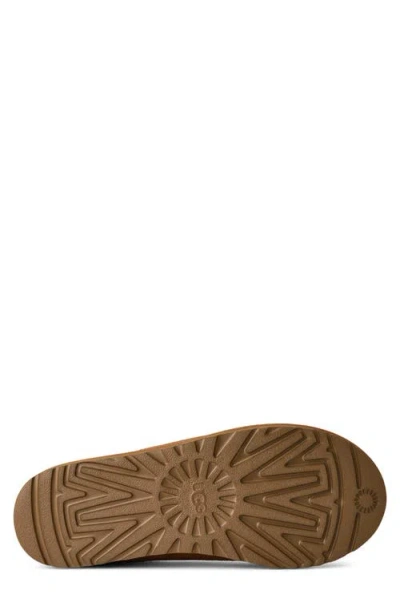 Ugg Suede Mule Flat Shoes With Decorative Zigzag Stitch