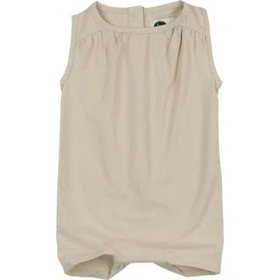Maniere Manière Kids' Textured Grid Romper In Neutral