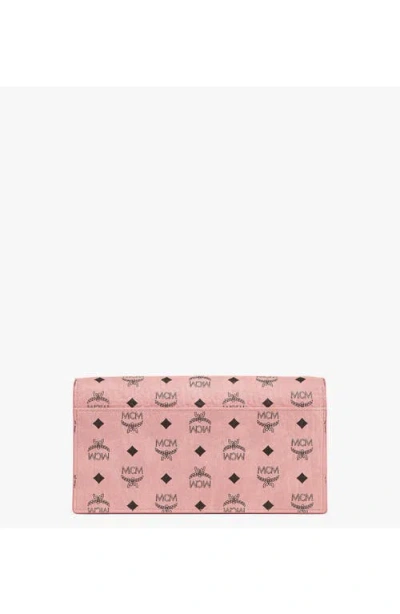 Mcm Aren Crossbody Wallet In Visetos In Pink