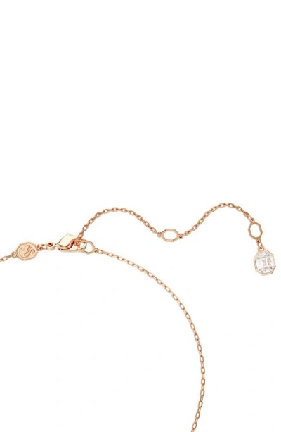 Swarovski Dextera Pendant, Round Cut, White, Rose Gold-tone Plated Necklace In Gold