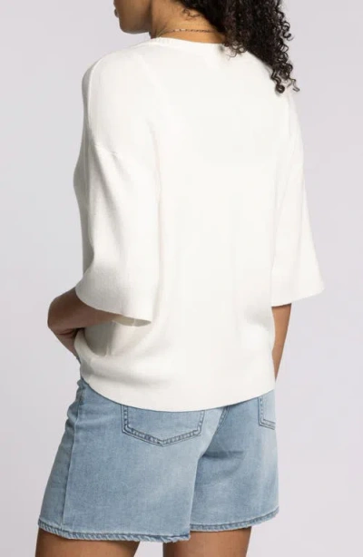 Thread & Supply Alyssa Button Front Cardigan In White In White