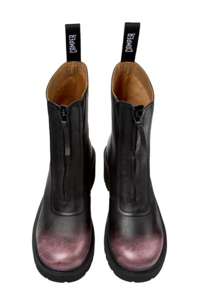 Camper 54mm Milah Zip-front Platform Ankle Boots In Black
