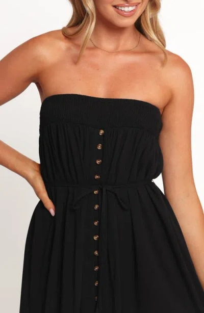 Petal And Pup Petal & Pup Nerea Strapless Linen & Cotton Dress In Black