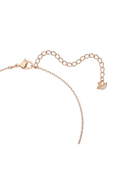 Swarovski Rose Gold Plated Sparkling Dance Clover Necklace In Gold