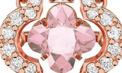 Swarovski Rose Gold Plated Sparkling Dance Clover Necklace In Gold