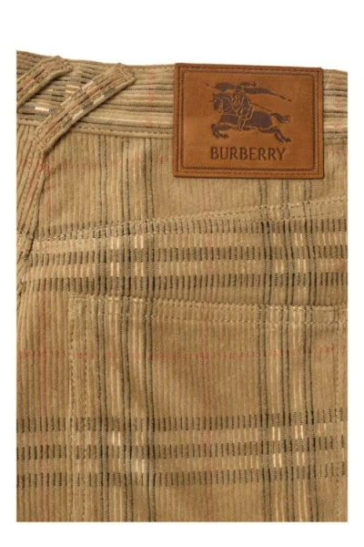 Burberry Checked Trim Round Neck Short Sleeve T-shirt In Brown