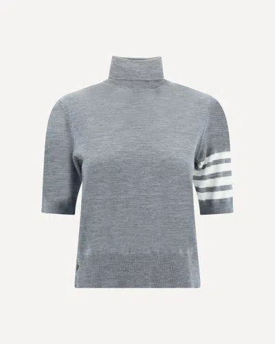 Thom Browne 4- Bar Virgin Wool Sweater In Grey