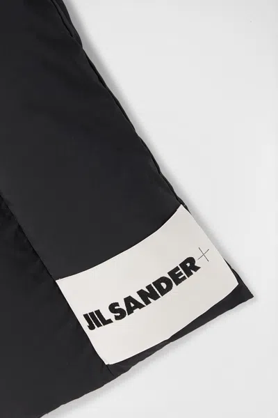 Jil Sander Black Padded Scarf With Logo In Black