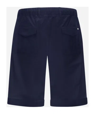 Herno Pleated Drawstring Shorts In Blue